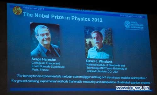 French, U.S. scientists share 2012 Nobel Physics Prize - ảnh 1